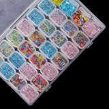 Detachable Storage Box (2 Pack) - 28 Grid Transparent Clear Plastic Organiser Display Case with Lock - DIY Nail Art, Diamond Painting Rhinestone, Embroidery Thread, Buttons, Beads and Jewelry Findings