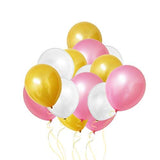 Latex Balloons (12 Inch) - 34 Gold, 34 Pink, 34 Pearl White Foil Baloons with 3 Gold Foil Heart Ballons for Kids Birthday, Wedding, Graduation, Baby shower, Hen's Party Bulk Decoration Kit