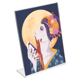 A5 Acrylic Sign Holder - 3 Pack (Height: 22cm (8.66") Width:16cm (6.3?)) Menu Slanted Sign Holder Display Stand for Menu Holders, Table Card Holders, Photo Frames & Ad Frames