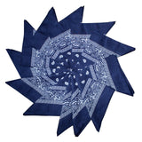 Paisley Blue Western Style Headband Bandanna Set