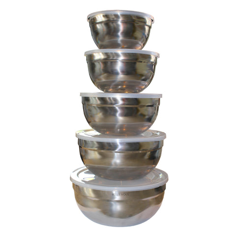 5 Piece Stainless Steel Nesting Mixing Bowl Set
