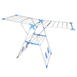 BELLE VOUS Clothes Dryer Stand 160cm (62.99") Multi-functional Fold-able Stainless Steel Indoor/Outdoor Portable Laundry Air Dryer with Bottom Shoe Holder Stand-Adjustable Wider Wing Drying Rack