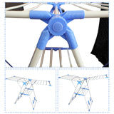BELLE VOUS Clothes Dryer Stand 160cm (62.99") Multi-functional Fold-able Stainless Steel Indoor/Outdoor Portable Laundry Air Dryer with Bottom Shoe Holder Stand-Adjustable Wider Wing Drying Rack