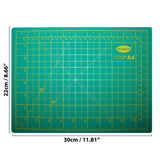 Belle Vous A4 Cutting Mat - Self Healing Non Slip Rotary Cutting Mat - Professional Cutting Mat - Craft Cutting Mat Metric/Imperial 22 x 30cm / 8.66 x 11.81 inches / Green / Silicone / Trimming Board
