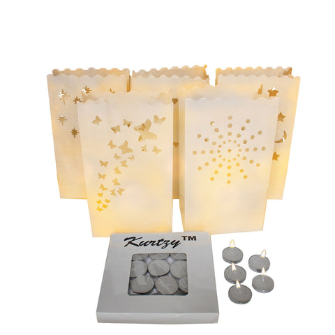 50 Pack Candle Bag Set with 50 Tea Lights