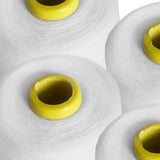 4 x 5000 Yard White Sewing Thread Spools Set by Curtzy - Large Polyester Spool Perfect for Hand & Machine Sewing - Best Thread Yards Spool Holder Cones - Multi Purpose For Embroidery, Quilting & More