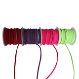 12 Pack of Suede Fabric Edge Trim Cord Ribbon by Curtzy - Assortment of Colours - 3m Rolls - 3mm Thickness - Soft Design with Bright Pigment- Embroidery Ribbons - Applique Craft Set