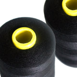 Curtzy - Sewing thread - 4 x 5000 Yard Black Sewing Machine Polyester Thread  Spool Perfect for Hand & Machine - Cross Stitch threads For Embroidery, Quilting & Upholstery