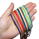 Curtzy 40 Pieces 1m x 3mm Leather Cord Faux Suede String Threads with 200 Pieces Silver Cord Ends - Faux Suede Cord for Bracelet, Necklace, Key Rings, Jewellery, and Gift Making DIY Crafts
