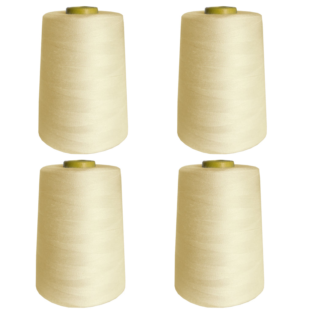 Curtzy 4 pcs Overlock Thread - 4 x 5000 Yards Sewing Thread - Sewing Machine Thread Set - Polyester Thread Spool for Embroidery, Quilting and more - Overlockgarn - Overlocker Thread Cones