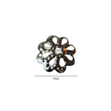 Silver Plated Daisy Flower Metal Bead Caps
