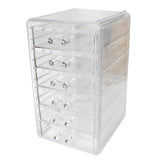 Kurtzy 6 Tier Clear Acrylic Makeup Organiser - Jewellery Organizer with 6 Removable Drawers - Makeup Display Box for Cosmetic Storage & more