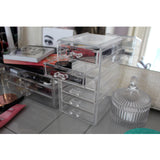 Kurtzy 6 Tier Clear Acrylic Makeup Organiser - Jewellery Organizer with 6 Removable Drawers - Makeup Display Box for Cosmetic Storage & more