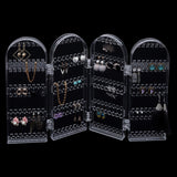 Kurtzy Foldable Clear Transparent Acrylic Jewellery Organiser Tall Storage Display for Earrings, Necklaces and Bracelets - Holds 120 Pairs of Earrings