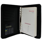 A5 PU Faux Black Leather Journal with Calculator