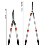 Telescopic Extendable Garden Hedge Hand Pruning Shears with Iron Body- Click Extendable 79cm(31.10") to 111cm(43.70") Garden Pruner - Anvil Razor Blades for Cutting Thick Branches - Gardening Loppers