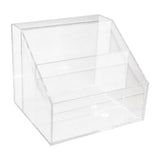 Kurtzy 3 Compartments Table Desktop Organizer -Acrylic Office & Home Desk Organizer holding Jewelry ,Stationery, Business Card, Crafts Mobile Phone, Remote Control, Magazine etc