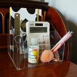 Kurtzy 3 Compartments Table Desktop Organizer -Acrylic Office & Home Desk Organizer holding Jewelry ,Stationery, Business Card, Crafts Mobile Phone, Remote Control, Magazine etc