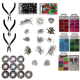 Kurtzy Silver Plated Jewellery Making kit - Jewelry Findings Starter Set with Pliers, Wire Cord Lobster Claw Clasps and Silver Findings for Earrings & Necklaces