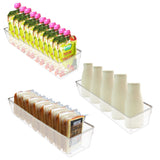 Kurtzy 2 Pack Fridge Storage Bins - Acrylic Clear Transparent Refrigerator Drawers Pantry Kitchen Containers Space Saving Freezer Organizer Vegetables Fruits 41cmx10cmx8cm Food Storage Box