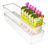Kurtzy 2 Pack Fridge Storage Bins - Acrylic Clear Transparent Refrigerator Drawers Pantry Kitchen Containers Space Saving Freezer Organizer Vegetables Fruits 41cmx10cmx8cm Food Storage Box