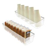 Kurtzy 2 Pack Fridge Storage Bins - Acrylic Clear Transparent Refrigerator Drawers Pantry Kitchen Containers Space Saving Freezer Organizer Vegetables Fruits 41cmx10cmx8cm Food Storage Box