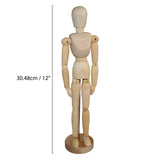 KURTZY 2 Pcs Wooden Mannequins - 12" Wooden Human Mannequins - Artist mannequin with stand - Wooden Artist Manikin for Art/body Drawing