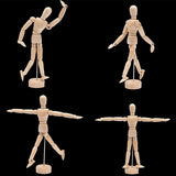 KURTZY 2 Pcs Wooden Mannequins - 12" Wooden Human Mannequins - Artist mannequin with stand - Wooden Artist Manikin for Art/body Drawing