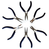 Kurtzy Pliers Set of 6 Piece -Plier Set with Nipper, Wire Cutter, Needle Nose Pliers, Round Nose Pliers, Flat Nose Pliers - Mini Precision Pliers Set for Jewellery Making Kit, Electrical Tool