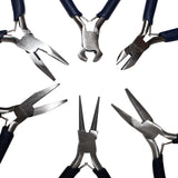 Kurtzy Pliers Set of 6 Piece -Plier Set with Nipper, Wire Cutter, Needle Nose Pliers, Round Nose Pliers, Flat Nose Pliers - Mini Precision Pliers Set for Jewellery Making Kit, Electrical Tool