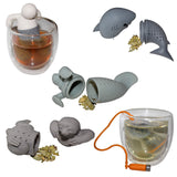 Kurtzy 5 pcs Silicone Tea Infuser - Reusable Tea Strainer - Loose Leaf Tea Infuser - Tea Filter - Sloth Tea Infuser - Manatee Diffuser - Heat Resistant, Microwave & Dishwasher Safe