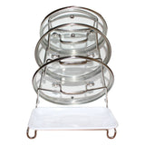 Kitchen Pan Lid Holder and Organiser - Stainless Steel Saucepan Lid Storage ? Wall or Door Mounted Kitchen Accessories Holds 4 Lids