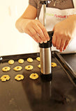 Kurtzy 22 Piece Stainless Steel Cookie / Biscuit Press and Icing Gun Set by - Large Cake Decorating Machine Ultra Set with Icing Sugar Piping Tips - Pro Kit Round Shaped Discs Cutters