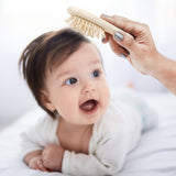 Kurtzy Baby Brush and Baby Comb - 2 Pcs Wooden Baby Brush Set with Soft Bristles for Gently Brushing Baby's Hair, Massaging Tender Scalp and Cradle Cap - Toddler Comb Set with Natural Wood Handles
