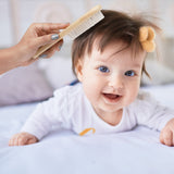 Kurtzy Baby Brush and Baby Comb - 2 Pcs Wooden Baby Brush Set with Soft Bristles for Gently Brushing Baby's Hair, Massaging Tender Scalp and Cradle Cap - Toddler Comb Set with Natural Wood Handles