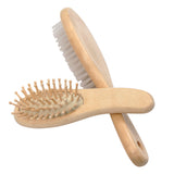 Kurtzy Baby Brush and Baby Comb - 2 Pcs Wooden Baby Brush Set with Soft Bristles for Gently Brushing Baby's Hair, Massaging Tender Scalp and Cradle Cap - Toddler Comb Set with Natural Wood Handles
