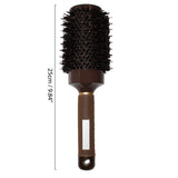 Kurtzy 25cm Ceramic Round Hair Brush - Round Barrel Boar Bristles Radial Hair Brush for Hair Drying, Straightening, Curling, Bobs - Blow Drying Hairbrush with Nylon Bristles for Men and Women