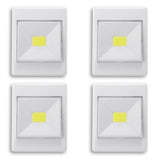 Kurtzy 4 Pack of Led Light Switch - Wireless Battery Operated COB Led Light - Cordless Led Light for Hallways, Bedrooms, Night Reading - Smart Bright Led Switch - Mini Portable Light Switches