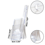 Kurtzy Literature Holder A5 (2 Pack) - Single Compartment H20(7.87")xW17cm(6.69")xD6cm(2.36") - Clear Acrylic Brochure Display Stand Rack - Desktop and Wall Mounted Holder for Leaflets, Magazines & Catalogs