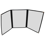 A4 Triple Fold Menu Covers (5 Pack) - Displays 6 pages Clear Vinyl Black Binding Tri Fold American Style Menu Covers with Stainless Steel Corner Protectors for Restaurant, Bar and Café