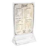 Perspex Display Stands (6 Pcs ) - Double Sided Clear A6 Portrait Counter Top Vertical Poster Presentation Stands, Upright Plastic Desk Sign Holder, Poster Holder ,Menu holder, Photo holder with Flat Base-  Size 19cm (7.48") H & 11cm (4.33") W