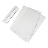 Perspex Display Stands (3 Pcs ) - Double Sided Clear A4 Portrait Counter Top Vertical Poster Presentation Stands, Upright Plastic Desk Sign Holder, Poster Holder ,Menu holder, Photo holder with Flat Base-  Size 35cm (13.77") H & 22.5cm (8.85") W