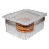 Kurtzy 3 Pack Acrylic Plastic Food Storage Box - Stackable Fridge Containers with Drain Grate ? Space Saving Organiser and Multi-Purpose Storage Box for Kitchen, Pantry, Camping, Picnic, Work and Hiking