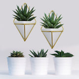 Kurtzy Wall Hanging Planter - 2 Pack Ceramic Hanging Planter Vase for Succulent Plants, Air Plant, Mini Cactus, Faux Plants - Decorative Geometric Hanging planter, Indoor & Outdoor Ceramic Planter