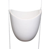 Kurtzy 4 pcs Wall Hanging Planter - Air Plant Holder with White Rope - Indoor & Outdoor Ceramic Planter - Flower Pot Vase - White Plant Pot for Succulent Plants, Mini Cactus, Faux Plants and more