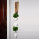 Kurtzy 4 pcs Wall Hanging Planter - Air Plant Holder with White Rope - Indoor & Outdoor Ceramic Planter - Flower Pot Vase - White Plant Pot for Succulent Plants, Mini Cactus, Faux Plants and more
