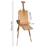 Kurtzy Easel Stand - 190 cm/ 74.8" French Easel - Adjustable Foldable Large Wooden Tripod Easel for Artists with Storage Shelf and Pallete - Hold Canvas Upto 17.71" - Ideal for Painting, Sketching and Drawing