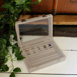 Kurtzy 72 Velvet Ring Storage display Box with 9 Ring Rolls with transparent lid - Cufflinks safe and Easy to transport
