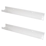 Kurtzy 2 Piece Clear Acrylic Wall-Mounted Bookshelf - Home Decor Floating Bookshelf Display with Screws - Invisible Floating Shelves for Photo Frames Display and Books