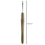 Curtzy 13cm Rubber Handle Aluminium Crochet Hook Set